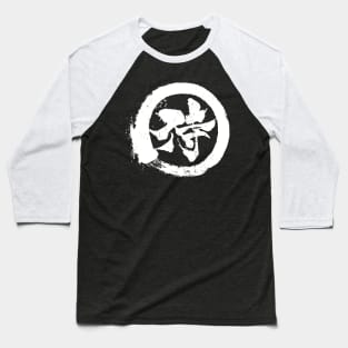 SAMURAI ENSO - Japanese Calligraphy SHO-DO  |  Paint Splat Baseball T-Shirt